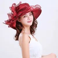 Sun Hat Women's Sun Hat Sun Protection UV Protection Spring And Summer Cool Hat Gauze Hat Beach Hat Organza Bow sku image 3