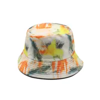 New Korean Style Double-sided Fisherman Hat Female  Wholesale Summer Travel Sun Protection Sun Hat Tie-dyed Travel Hat sku image 7