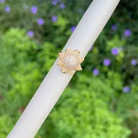Copper 18K Gold Plated Inlay Geometric Heart Shape Zircon Open Rings main image 8
