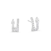 1 Pair Modern Style Classic Style Geometric Copper Zircon Ear Studs sku image 2