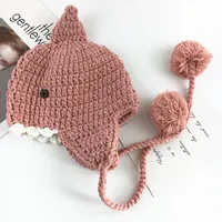 Autumn And Winter Baby Sweet Cute Shark Knitted Hat For Boys And Girls Warm Ear Protective Hat For Children Wool Hat main image 2