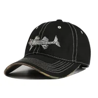 New Men's Spring And Summer Fishbone Embroidered Baseball Cap Outdoor Fishing Peaked Cap  Casual Sun Hat main image 1