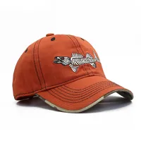 New Men's Spring And Summer Fishbone Embroidered Baseball Cap Outdoor Fishing Peaked Cap  Casual Sun Hat main image 3