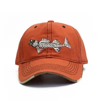 New Men's Spring And Summer Fishbone Embroidered Baseball Cap Outdoor Fishing Peaked Cap  Casual Sun Hat main image 5