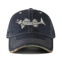 New Men's Spring And Summer Fishbone Embroidered Baseball Cap Outdoor Fishing Peaked Cap  Casual Sun Hat sku image 2
