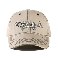 New Men's Spring And Summer Fishbone Embroidered Baseball Cap Outdoor Fishing Peaked Cap  Casual Sun Hat sku image 4