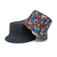New Colorful Graffiti Letter Fisherman Hat Trendy Men's And Women's Personalized Hip Hop Double-sided Basin Hat Printed Sun Hat main image 2