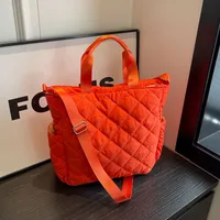 Autumn And Winter Large Capacity Commuter Tote Bag Student Class Shoulder Bag Korean Style Cotton Clothes Messenger Bag Soft Glutinous Portable Cloth Bag main image 4