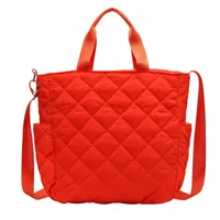 Autumn And Winter Large Capacity Commuter Tote Bag Student Class Shoulder Bag Korean Style Cotton Clothes Messenger Bag Soft Glutinous Portable Cloth Bag main image 5