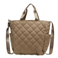 Autumn And Winter Large Capacity Commuter Tote Bag Student Class Shoulder Bag Korean Style Cotton Clothes Messenger Bag Soft Glutinous Portable Cloth Bag sku image 4