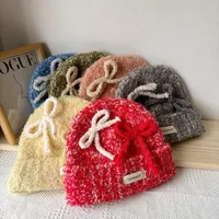 Women's Cute Sweet Bow Knot Eaveless Wool Cap main image 1