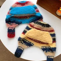 Unisex Casual Stripe Eaveless Wool Cap main image 3