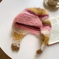 Unisex Casual Stripe Eaveless Wool Cap main image 4