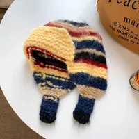 Unisex Casual Stripe Eaveless Wool Cap sku image 3