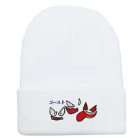 Unisex Cute Cartoon  Face Embroidery Eaveless Wool Cap sku image 1