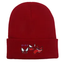 Unisex Cute Cartoon  Face Embroidery Eaveless Wool Cap sku image 4