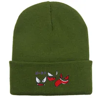 Unisex Cute Cartoon  Face Embroidery Eaveless Wool Cap sku image 11