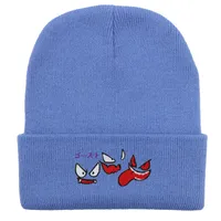 Unisex Cute Cartoon  Face Embroidery Eaveless Wool Cap sku image 15