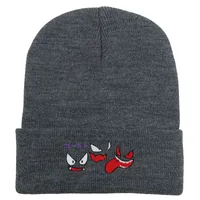 Unisex Cute Cartoon  Face Embroidery Eaveless Wool Cap sku image 18