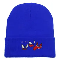 Unisex Cute Cartoon  Face Embroidery Eaveless Wool Cap sku image 21