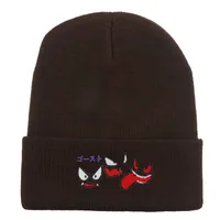 Unisex Cute Cartoon  Face Embroidery Eaveless Wool Cap sku image 22