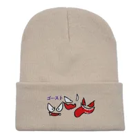 Unisex Cute Cartoon  Face Embroidery Eaveless Wool Cap sku image 23
