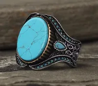 He Cheng  Hot Sale Fashion Simple Popular Round Turquoise Men's Party Wear  Hot Sale Wholesale main image 2