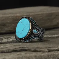 He Cheng  Hot Sale Fashion Simple Popular Round Turquoise Men's Party Wear  Hot Sale Wholesale main image 3