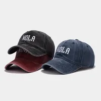 Hat Women's  Embroidered Letters NOLA Baseball Cap Korean Style  Retro Casual Couple Peaked Cap Men main image 2