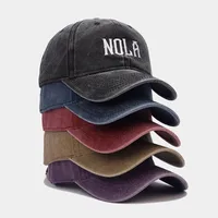 Hat Women's  Embroidered Letters NOLA Baseball Cap Korean Style  Retro Casual Couple Peaked Cap Men main image 3
