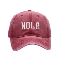 Hat Women's  Embroidered Letters NOLA Baseball Cap Korean Style  Retro Casual Couple Peaked Cap Men main image 5