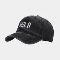 Hat Women's  Embroidered Letters NOLA Baseball Cap Korean Style  Retro Casual Couple Peaked Cap Men sku image 1