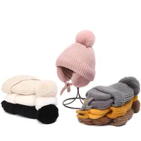 Children's Hat Autumn And Winter New Internet Popular  Fur Ball Wool Hat Fleece-lined Ear Protection Warm Knitted Hat Baby Hat main image 3