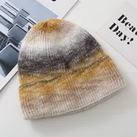 New Rainbow Thickened Tie-Dye Hat  Korean Autumn And Winter Gradual Color Wool Hat Women's Warm Ear Protection Cold Hat For Women sku image 7