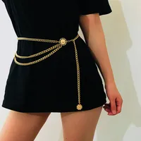 Europe And The United States  Jewelry Fashion Love Waist Chain Female Retro Metal Moon Star Pendant Body Chain Manufacturers Sales main image 3