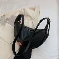 Women's Medium Pu Leather Solid Color Streetwear Dumpling Type Zipper Saddle Bag main image 1