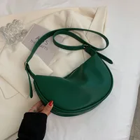 Women's Medium Pu Leather Solid Color Streetwear Dumpling Type Zipper Saddle Bag main image 2