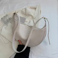 Women's Medium Pu Leather Solid Color Streetwear Dumpling Type Zipper Saddle Bag main image 3