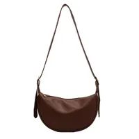 Women's Medium Pu Leather Solid Color Streetwear Dumpling Type Zipper Saddle Bag main image 4