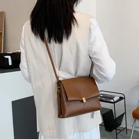 Women's Small Pu Leather Solid Color Streetwear Square Flip Cover Shoulder Bag Crossbody Bag main image 2
