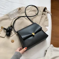Women's Small Pu Leather Solid Color Streetwear Square Flip Cover Shoulder Bag Crossbody Bag sku image 3