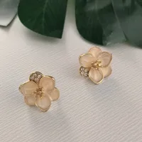 1 Pair Streetwear Commute Triangle Heart Shape Bow Knot Alloy Acrylic Zircon Gold Plated Ear Studs main image 8