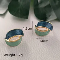 1 Pair Streetwear Commute Triangle Heart Shape Bow Knot Alloy Acrylic Zircon Gold Plated Ear Studs sku image 9