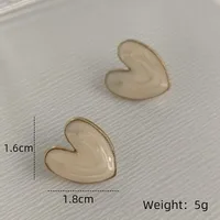 1 Pair Streetwear Commute Triangle Heart Shape Bow Knot Alloy Acrylic Zircon Gold Plated Ear Studs sku image 3