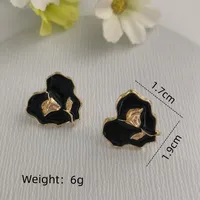 1 Pair Streetwear Commute Triangle Heart Shape Bow Knot Alloy Acrylic Zircon Gold Plated Ear Studs sku image 8
