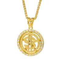 Hip-Hop Dollar Iron Zinc Alloy Diamond Men's Pendant Necklace Necklace Pendant sku image 3