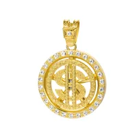 Hip-Hop Dollar Iron Zinc Alloy Diamond Men's Pendant Necklace Necklace Pendant sku image 1