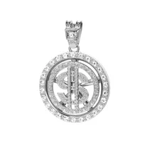 Hip-Hop Dollar Iron Zinc Alloy Diamond Men's Pendant Necklace Necklace Pendant sku image 2