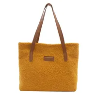 Women's Large Plush Solid Color Streetwear Square Zipper Shoulder Bag main image 5