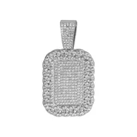 Hip-Hop Geometric Rectangle Zinc Alloy Rhinestones Men's Pendant Necklace sku image 2